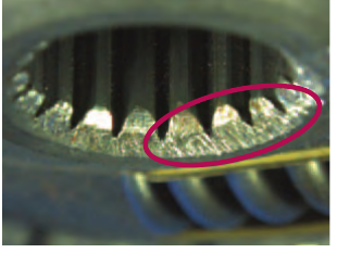 Damaged clutch disc hub splines