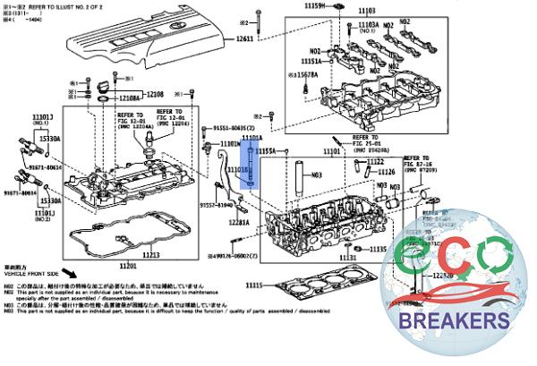 Toyota Yaris MK3 NSP130 62 REG FB11 VVT-i TR 98bph Cylinder Head Bolts 1.3 i 1329 cc Petrol 1NR-FE 1NRFE 6 Speed Manual 5 Door Hatchback