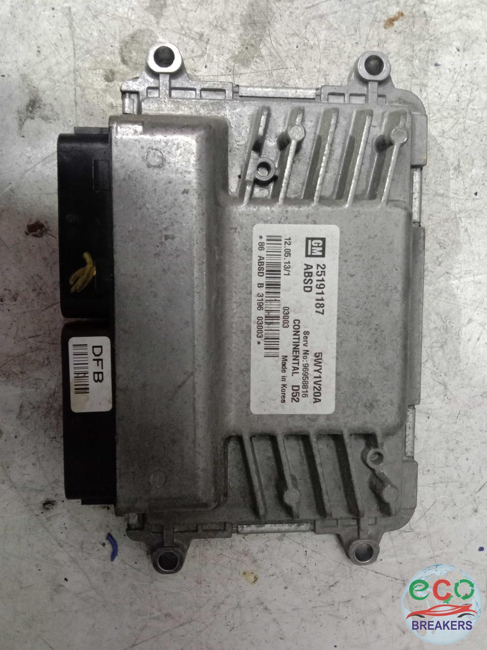 Chevrolet Spark MK1 M300 MF48 LS 13 REG 67bph Engine Control Unit Ecu 1.0 i 995 cc Petrol B10D1 5 Speed Manual 5 Door Hatchback