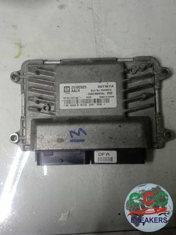 Chevrolet Spark LT MK1 F48D9BC 11 REG 80bph Engine Control Unit Ecu 1.2 1206 cc Petrol B12D1 5 Speed Manual 5 Door Hatchback