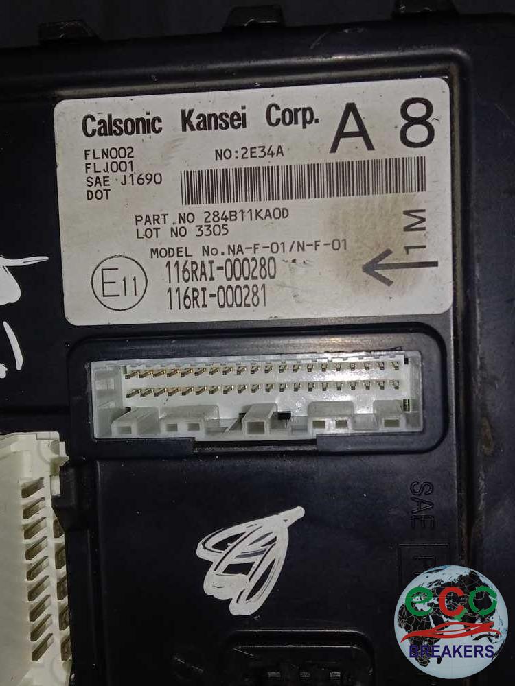 Nissan Juke MK1 Tekna BAF15U 63 REG 117bph Bcm Body Control Unit Ecu 1.6 i 1598 cc Petrol HR16DE CVT 5 Door Hatchback