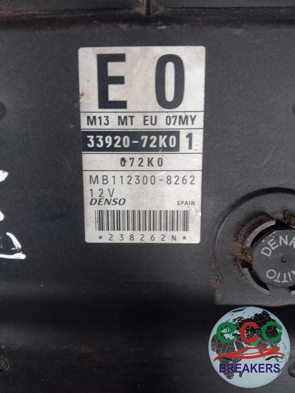 Suzuki Swift MK2 RS413 09 REG GL ZA11S Engine Control Unit Ecu 1.3 1328 cc Petrol M13A 5 Speed Manual 3 Door Hatchback