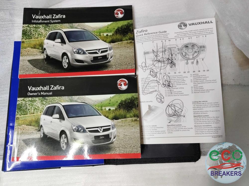 Opel Vauxhall Zafira B MK2 AHM75E A3370 EX 14 REG 138bph Owners Manual Wallet Handbook 1.8 1796 cc Petrol A18XER ( 2H0 ) Z18XER A 18 XER Z 18 XER 5 Speed Manual 5 Door Mpv