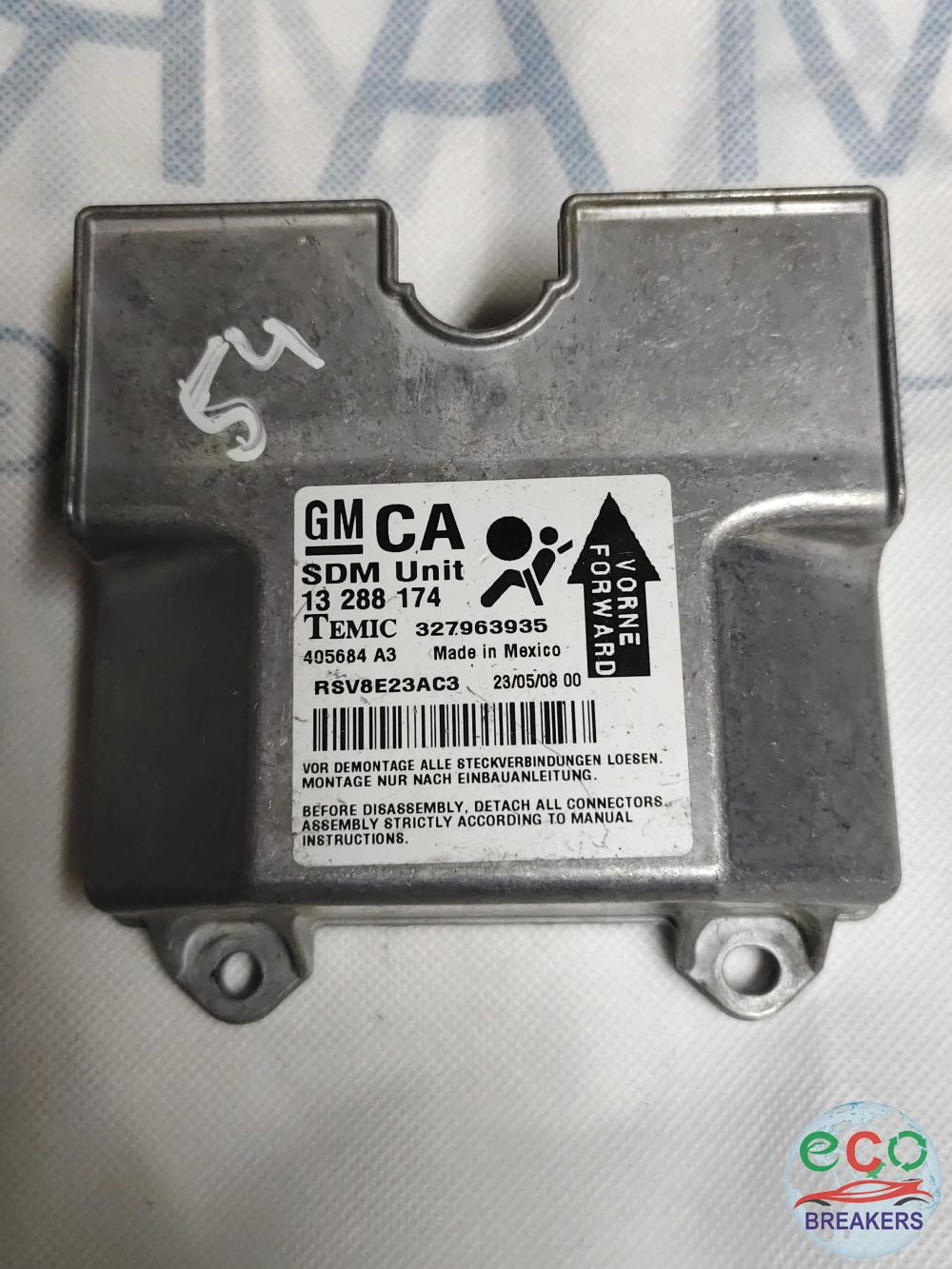 Opel Vauxhall Astra H MK5 A3300 07 Reg SRI CDTI AHL087 Airbag Sensor Ecu 1.6 i 1598 cc Petrol Z16XER 5 Speed Manual 5 Door Hatchback